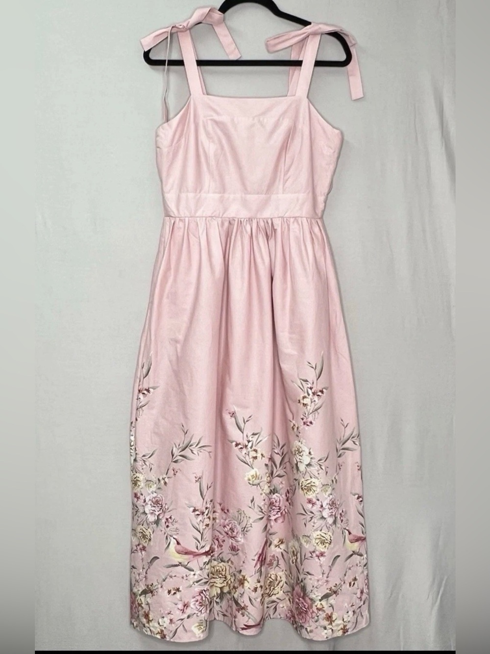 Pink Floral Tie-Shoulder Sundress
